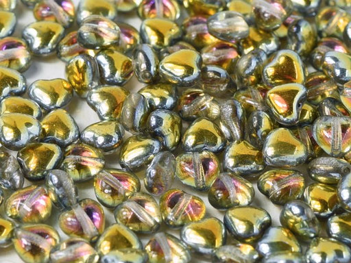Heart Beads 6 mm, Crystal Marea, Czech Glass