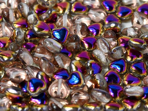 Heart Beads 6 mm, Crystal Sliperit, Czech Glass