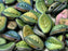 Leaves Beads 9x14 mm, Crystal Vitrail Full Matted, Czech Glass