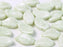 Leaves Beads 9x14 mm, Chalk White Mint Luster, Czech Glass