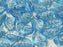 Leaves Beads 9x14 mm, Aqua Silver Painted, Czech Glass