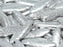 Dagger Beads 5x16 mm, Etched Aluminum Silver, Czech Glass