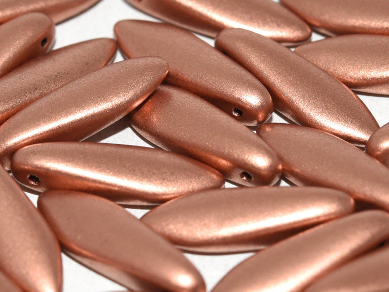 Dagger Beads 5x16 mm, Vintage Copper, Czech Glass