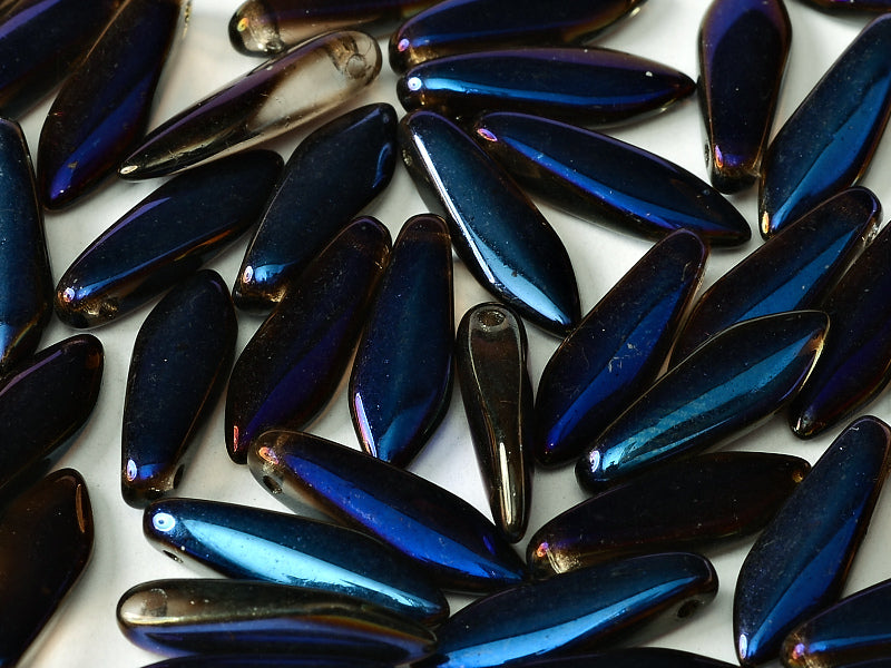 Dagger Beads 5x16 mm, Crystal Full Azuro, Czech Glass