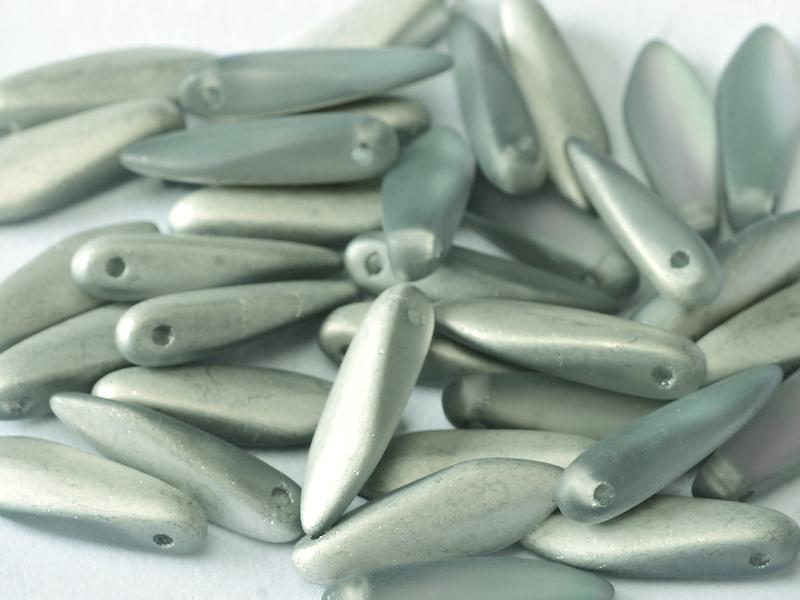 Dagger Beads 5x16 mm, Crystal Vitrail Light Matted, Czech Glass