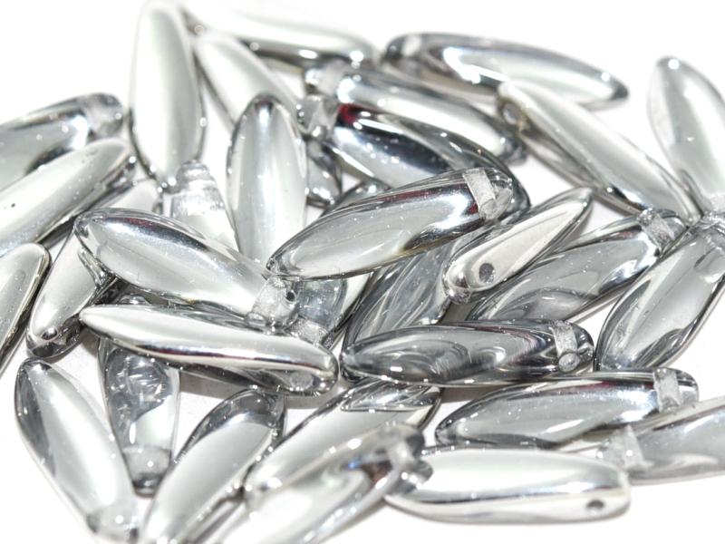 Dagger Beads 5x16 mm, Crystal Labrador, Czech Glass