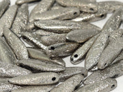 Dagger Beads 5x16 mm, Crystal Etched Argentic Full, Czech Glass