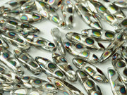 Dagger Beads 5x16 mm, Crystal Vitrail Dots, Czech Glass