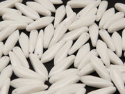Dagger Beads 5x16 mm, Chalk White, Czech Glass