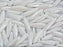 100 pcs Dagger Beads 5x16 mm, Chalk White Shimmer, Czech Glass