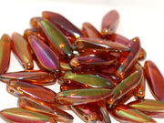 Dagger Beads 5x16 mm, Topaz Full Apricot Medium, Czech Glass