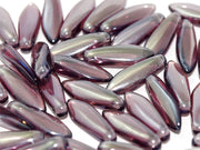 Dagger Beads 5x16 mm, Amethyst Full Argent Flare, Czech Glass