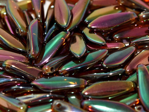 Dagger Beads 5x16 mm, Light Violet Full Apricot Medium, Czech Glass
