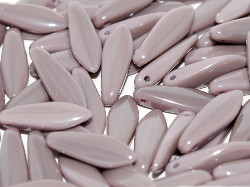 Dagger Beads 5x16 mm, Opaque Lilac Full Velvet, Czech Glass