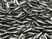 Dagger Beads 5x16 mm, Jet Hematite, Czech Glass