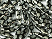 Dagger Beads 5x16 mm, Jet Labrador Dots, Czech Glass