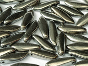 Dagger Beads 5x16 mm, Jet Full Chrome, Czech Glass