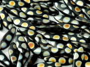 Dagger Beads 5x16 mm, Jet Marea Dots Matted, Czech Glass