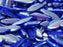 Dagger Beads 5x16 mm, Opaque Blue Full Light AB, Czech Glass