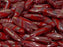 Dagger Beads 5x16 mm, Opaque Red Celsian Stripes, Czech Glass