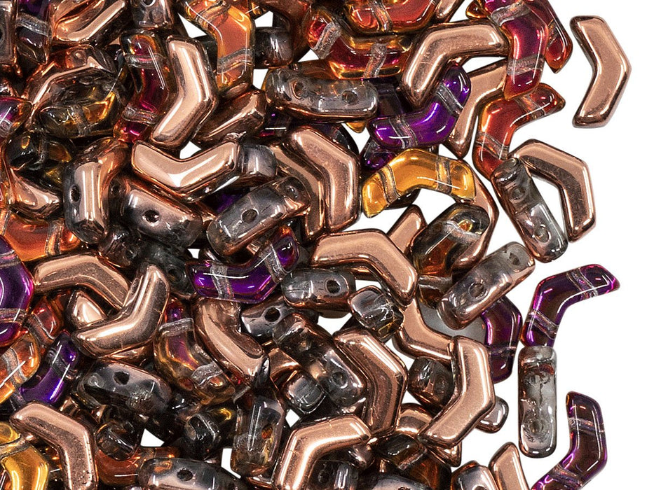Arrow® Beads 5x8 mm, 2 Holes, Crystal Prismatic Phoenix, Czech Glass