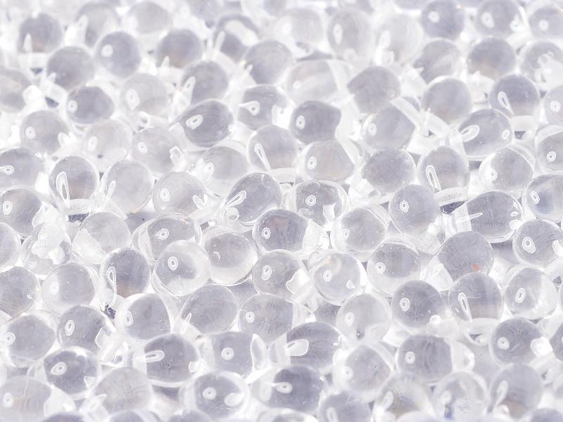 Teardrop Beads 9x6 mm, Crystal, Czech Glass