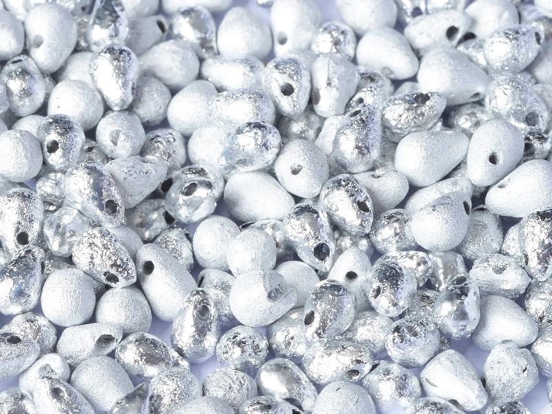 Teardrop Beads 9x6 mm, Crystal Etched Labrador Full, Czech Glass