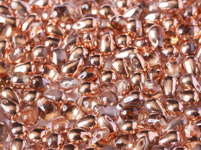 Teardrop Beads 9x6 mm, Crystal Capri Gold, Czech Glass
