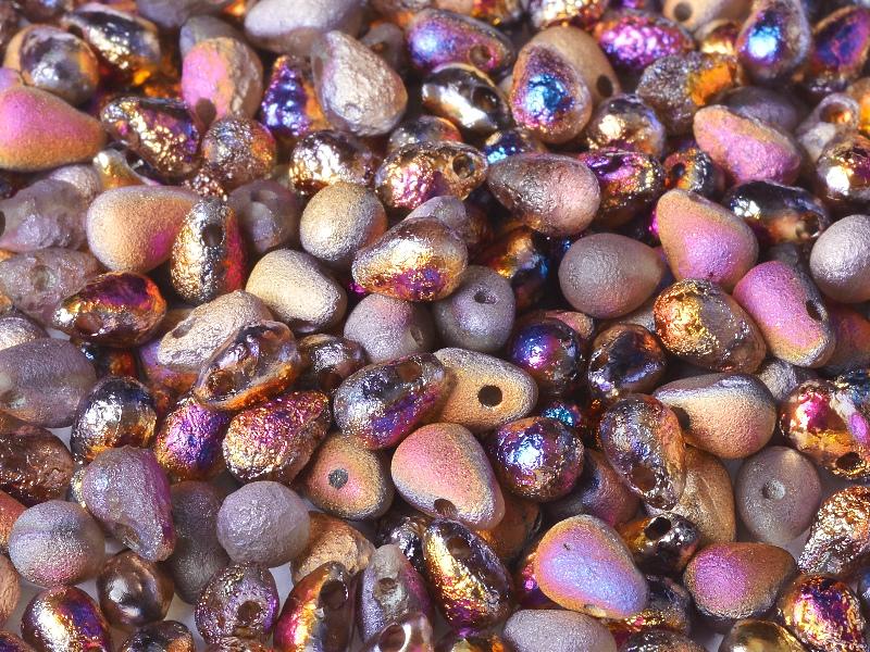 Teardrop Beads 9x6 mm, Crystal Etched Sliperit Full, Czech Glass