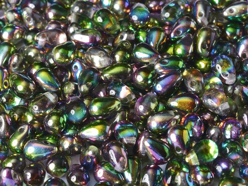Teardrop Beads 9x6 mm, Crystal Magic Orchid, Czech Glass