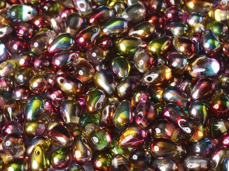 Teardrop Beads 9x6 mm, Crystal Magic Wine, Czech Glass