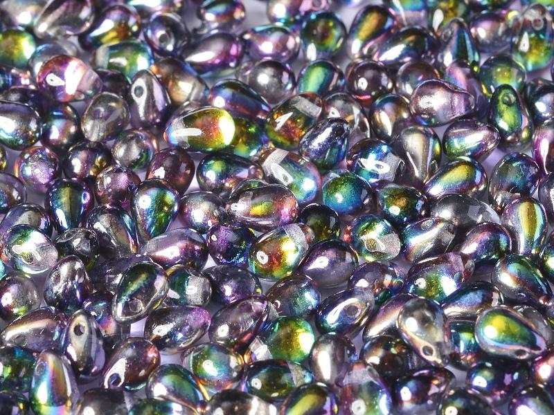 Teardrop Beads 9x6 mm, Crystal Magic Purple, Czech Glass