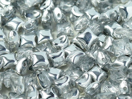 WibeDuo® Beads 8x8 mm, 2 Holes, Crystal Labrador, Czech Glass