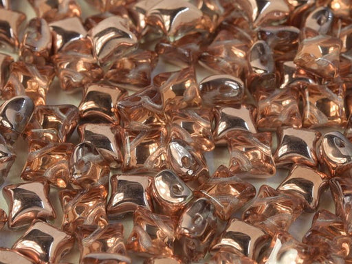 WibeDuo® Beads 8x8 mm, 2 Holes, Crystal Capri Gold, Czech Glass