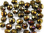 25 pcs Fire Polished Faceted Beads Round, 8mm, Jet Brown Iris, Czech Glass