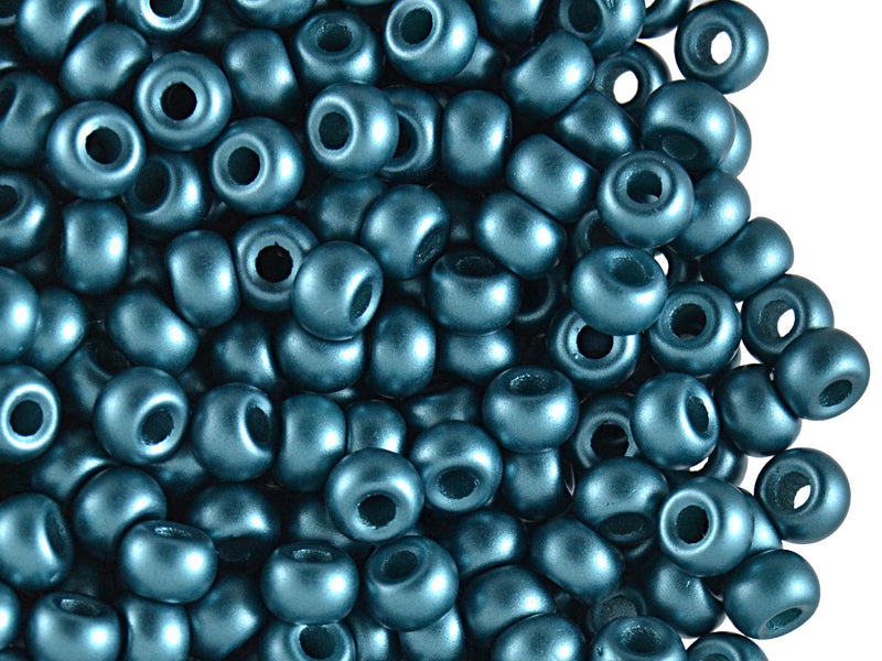 50 pcs Pony Pressed Beads, 2mm Hole, 5.5mm, Pastel Emerald, Czech Glass