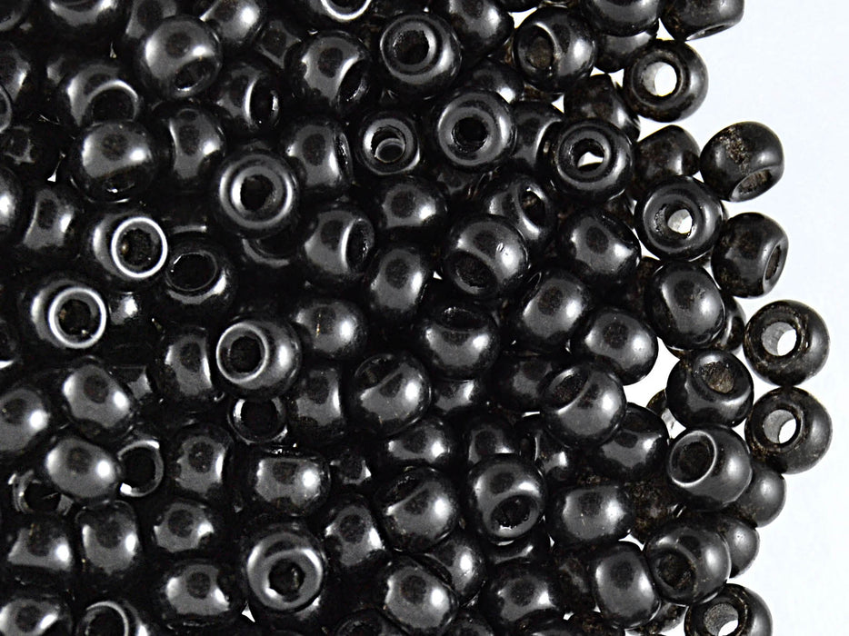 50 pcs Pony Pressed Beads, 2mm Hole, 5.5mm, Semi Apollo Black, Czech Glass