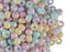 50 pcs Pony Pressed Beads, 2mm Hole, 5.5mm, Mix Color Half White Luster, Czech Glass