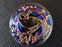 1 pc Czech Glass Button, Purple Volcano Gold Peacock, Hand Painted, Size 10 (22.5mm)