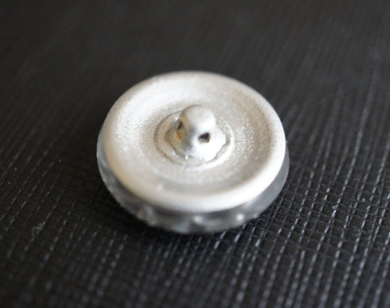 1 pc Czech Glass Button, Crystal Black Gold, Hand Painted, Size 8 (18mm)