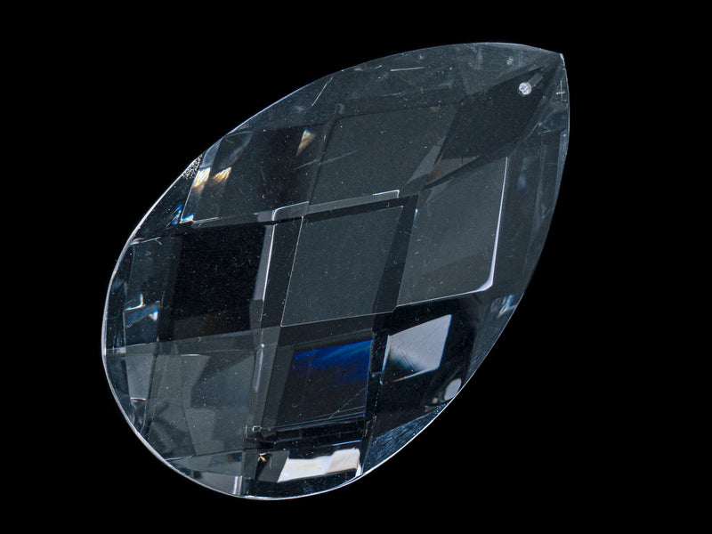 2 pcs Chandelier Crystal Pendant - Drop Faceted 60x30x18 mm, Crystal Clear, Czech Glass