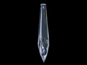 Chandelier Crystal Pendant - Icicle Faceted 63x11 mm, Crystal Clear, Czech Glass