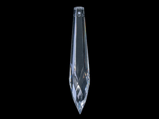 Chandelier Crystal Pendant - Icicle Faceted 63x11 mm, Crystal Clear, Czech Glass