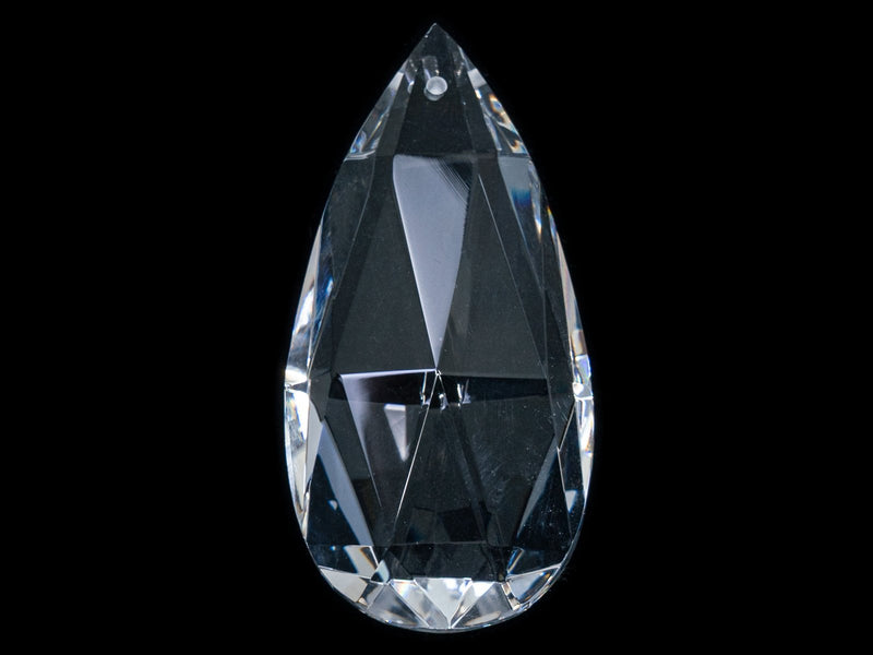 Chandelier Crystal Pendant - Drop Faceted 74x45x18 mm, Crystal Clear, Czech Glass