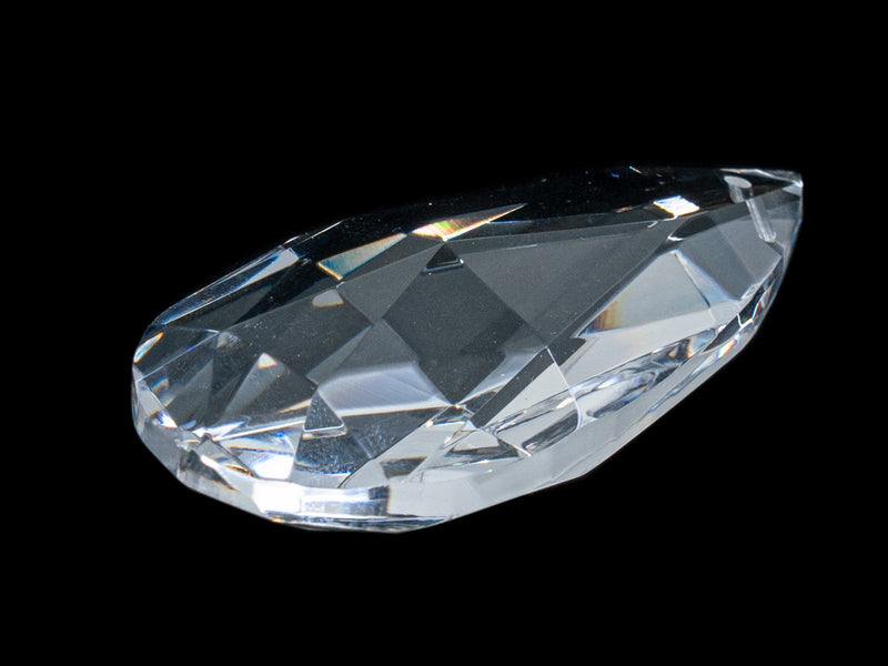 2 pcs Chandelier Crystal Pendant - Drop Faceted 74x45x18 mm, Crystal Clear, Czech Glass