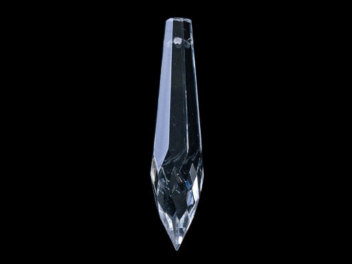 Chandelier Crystal Pendant - Icicle Faceted 48x11 mm, Crystal Clear, Czech Glass
