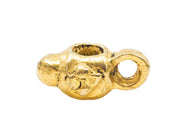 1 pc CZ Bead with Loop 3.5x9 mm Gold Metal Gold