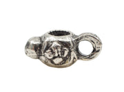 1 pc CZ Bead with Loop 3.5x9 mm Silver Metal Silver