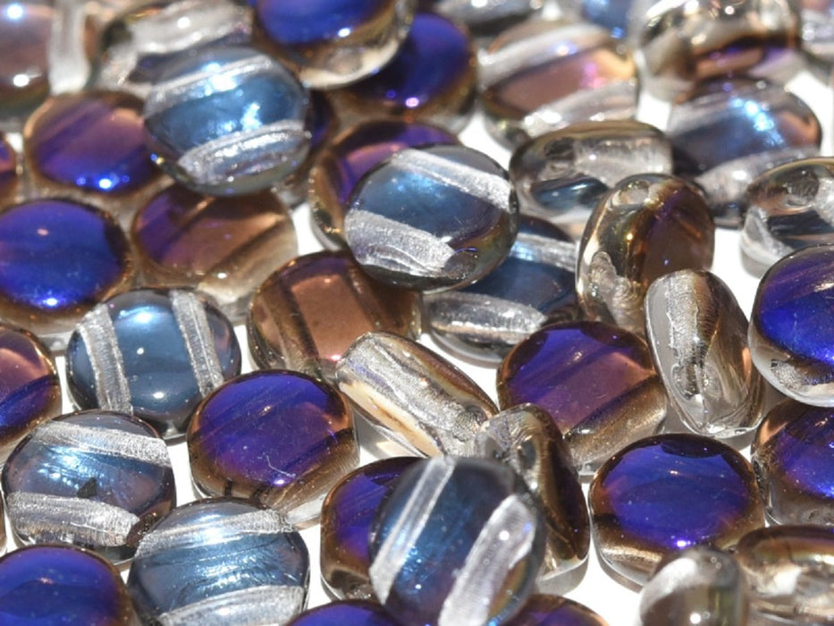 50 pcs 50 pcs DiscDuo® 6x4 mm 2 Holes Crystal Azuro Czech Glass Multicolored