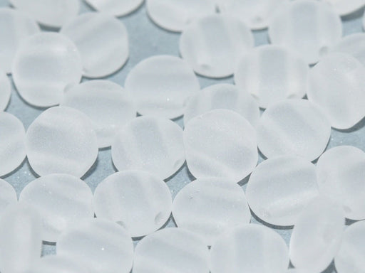 50 pcs 50 pcs DiscDuo® 6x4 mm 2 Holes Crystal Matted Czech Glass Clear